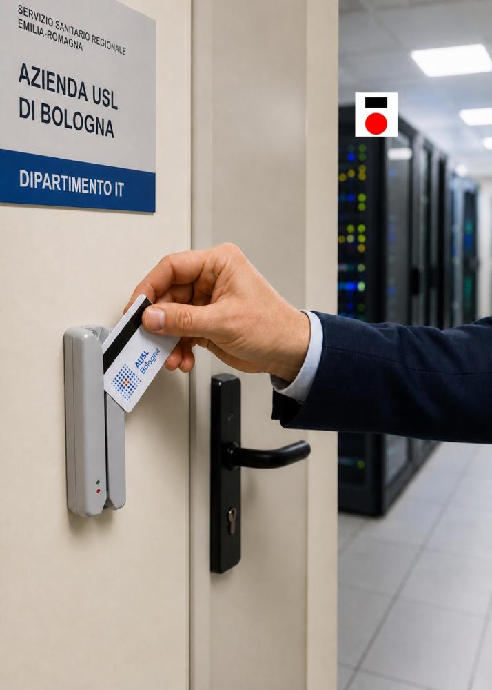 Controllo accessi web on-prem per sale CED e server per ospedale pubblico a Bologna